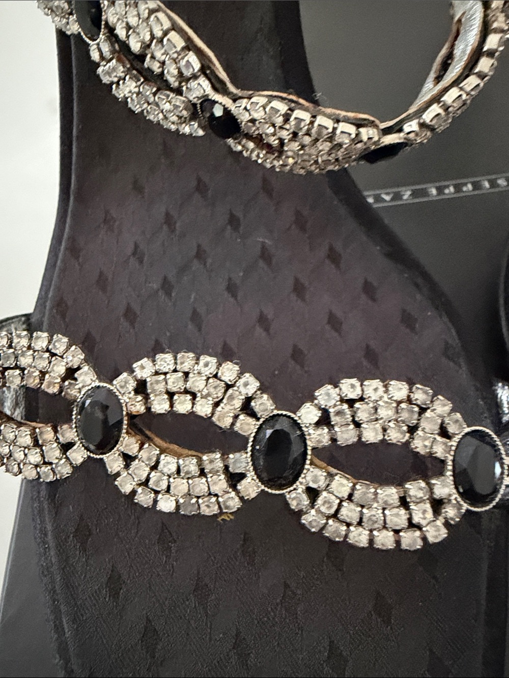 NWT Giuseppe Zanotti Black Rhinestone-Embellished Slide Sandals - Picture 7 of 8